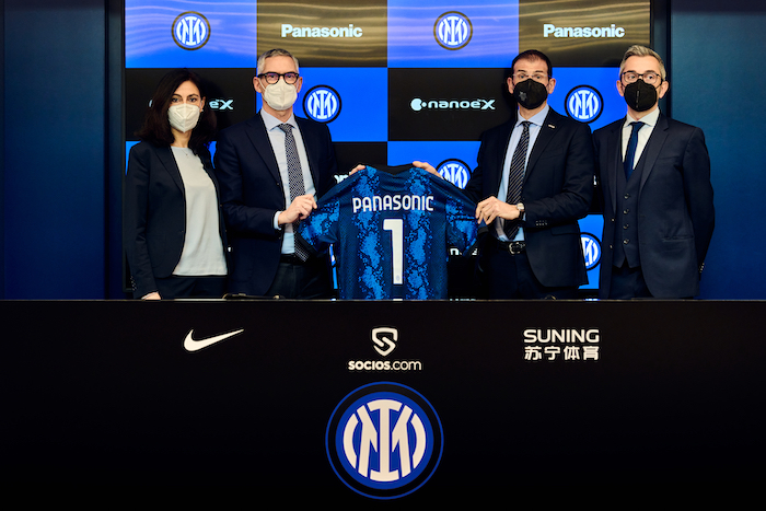 MILAN, ITALY - FEBRUARY 23: FC Internazionale Unveil New Partnership at Inter HQ on February 23, 2022 in Milan, Italy. (Photo by Mattia Ozbot - Inter/Inter via Getty Images)